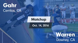 Matchup: Gahr vs. Warren  2016