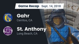 Recap: Gahr  vs. St. Anthony  2018