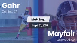 Matchup: Gahr vs. Mayfair  2018