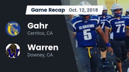 Recap: Gahr  vs. Warren  2018