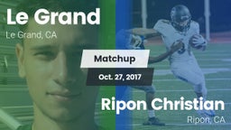 Matchup: Le Grand vs. Ripon Christian  2017