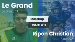 Matchup: Le Grand vs. Ripon Christian  2018