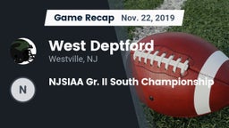 Recap: West Deptford  vs. NJSIAA Gr. II South Championship 2019