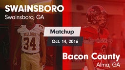 Matchup: Swainsboro vs. Bacon County  2016