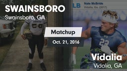 Matchup: Swainsboro vs. Vidalia  2016