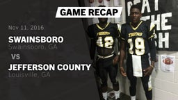 Recap: SWAINSBORO  vs. Jefferson County  2016