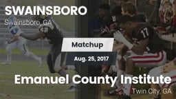 Matchup: Swainsboro vs. Emanuel County Institute  2017