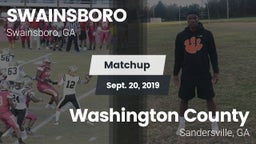 Matchup: Swainsboro vs. Washington County  2019