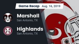 Recap: Marshall  vs. Highlands  2019