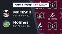 Recap: Marshall  vs. Holmes  2020