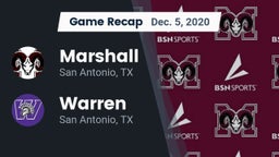 Recap: Marshall  vs. Warren  2020