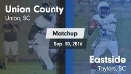 Matchup: Union County vs. Eastside  2016