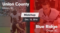 Matchup: Union County vs. Blue Ridge  2016