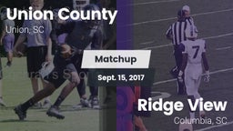 Matchup: Union County vs. Ridge View  2017