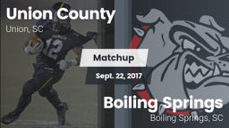 Matchup: Union County vs. Boiling Springs 2017