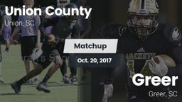 Matchup: Union County vs. Greer  2017
