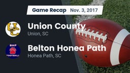 Recap: Union County  vs. Belton Honea Path  2017