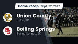 Recap: Union County  vs. Boiling Springs 2017