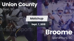Matchup: Union County vs. Broome  2018