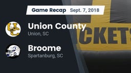 Recap: Union County  vs. Broome  2018