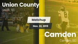 Matchup: Union County vs. Camden  2019