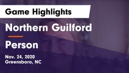 Northern Guilford  vs Person Game Highlights - Nov. 24, 2020