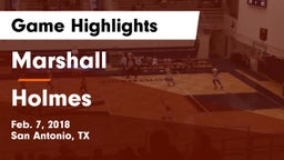 Marshall  vs Holmes  Game Highlights - Feb. 7, 2018