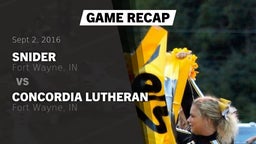 Recap: Snider  vs. Concordia Lutheran  2016