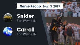 Recap: Snider  vs. Carroll  2017
