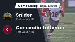 Recap: Snider  vs. Concordia Lutheran  2020