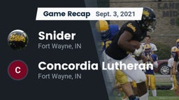 Recap: Snider  vs. Concordia Lutheran  2021