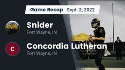 Recap: Snider  vs. Concordia Lutheran  2022