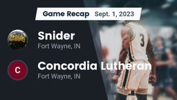 Recap: Snider  vs. Concordia Lutheran  2023