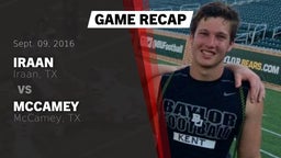 Recap: Iraan  vs. McCamey  2016