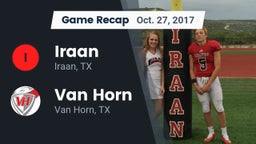 Recap: Iraan  vs. Van Horn  2017