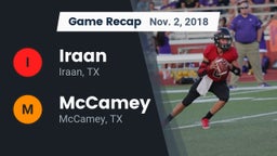 Recap: Iraan  vs. McCamey  2018