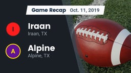 Recap: Iraan  vs. Alpine  2019