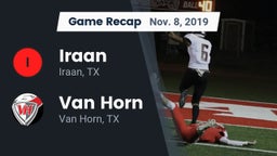 Recap: Iraan  vs. Van Horn  2019