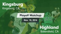 Matchup: Kingsburg vs. Highland  2016