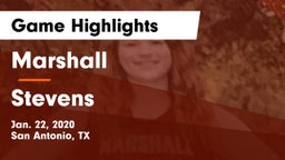 Marshall  vs Stevens  Game Highlights - Jan. 22, 2020