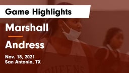 Marshall  vs Andress Game Highlights - Nov. 18, 2021