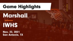 Marshall  vs IWHS Game Highlights - Nov. 22, 2021