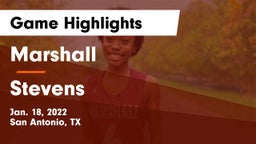 Marshall  vs Stevens  Game Highlights - Jan. 18, 2022