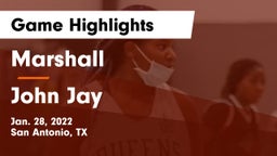 Marshall  vs John Jay  Game Highlights - Jan. 28, 2022