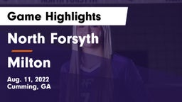 North Forsyth  vs Milton  Game Highlights - Aug. 11, 2022