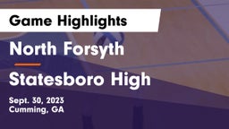 North Forsyth  vs Statesboro High Game Highlights - Sept. 30, 2023