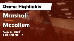 Marshall  vs Mccollum Game Highlights - Aug. 26, 2022