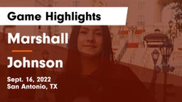 Marshall  vs Johnson  Game Highlights - Sept. 16, 2022