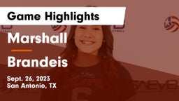 Marshall  vs Brandeis Game Highlights - Sept. 26, 2023