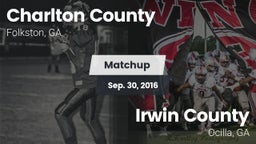 Matchup: Charlton County vs. Irwin County  2016